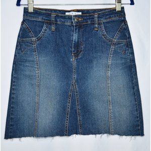 CAbi Denim Jean Cut Off 4 Pockets Skirt Size 2